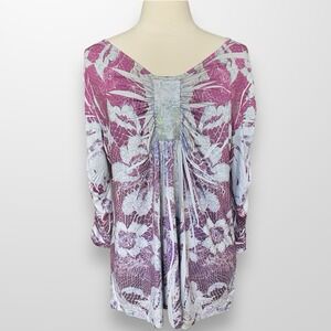Style & Co  Women's Size 2X Blouse Top Tunic Stretch Flowy‎ 3/4 Sleeve
